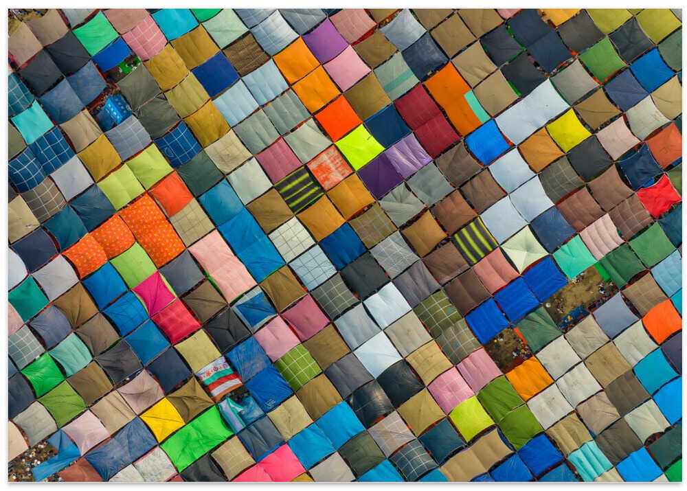 Colorful congratulations tent