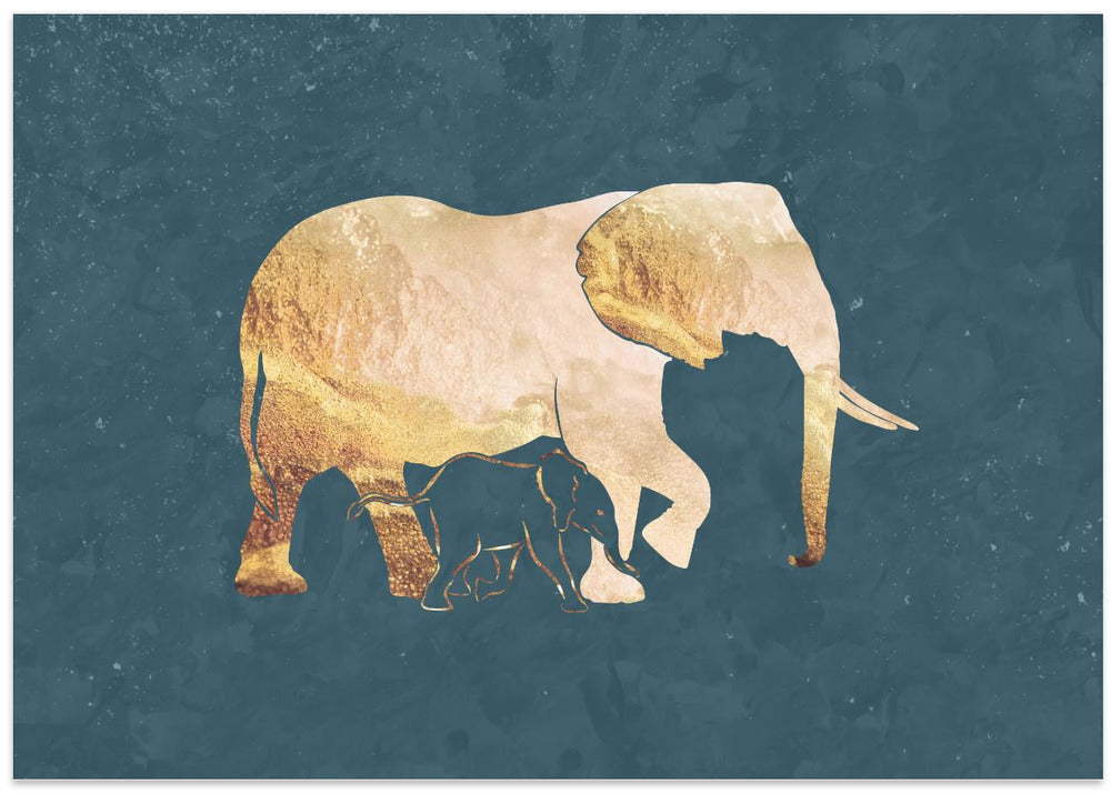 Gold green elephants 1