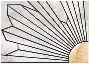 Art Prints of Geometric Gold Marble Sun Mural