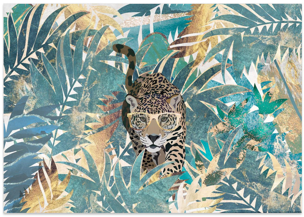 Jaguar Jungle Landscape Mural