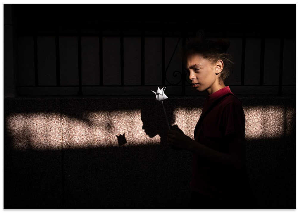 Girl with a paper rose