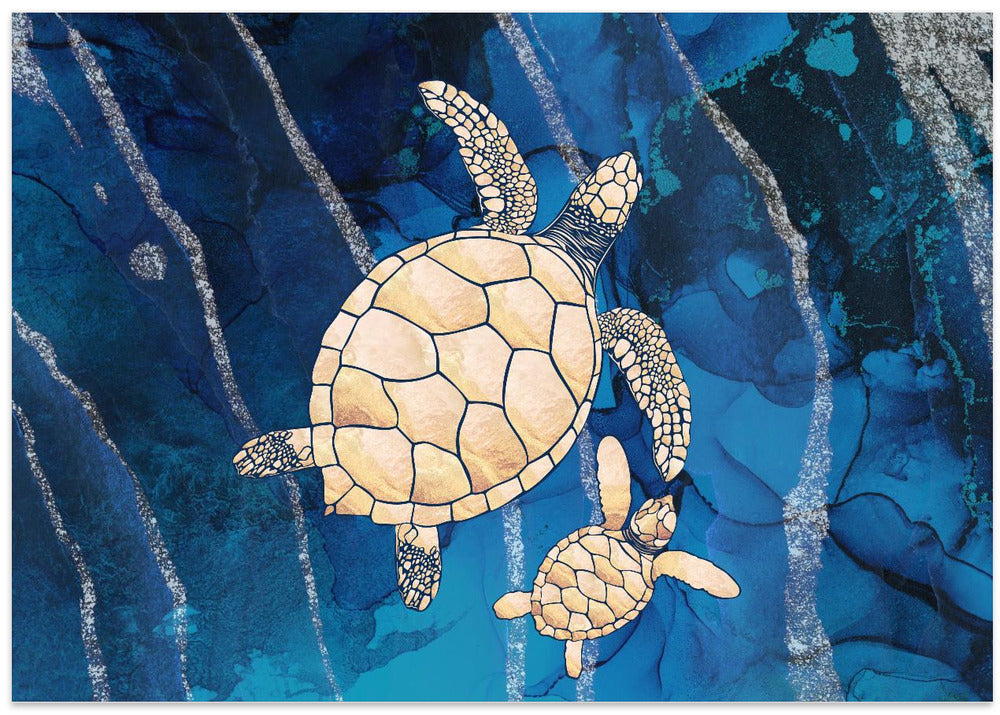 Landscape gold turtles ripples