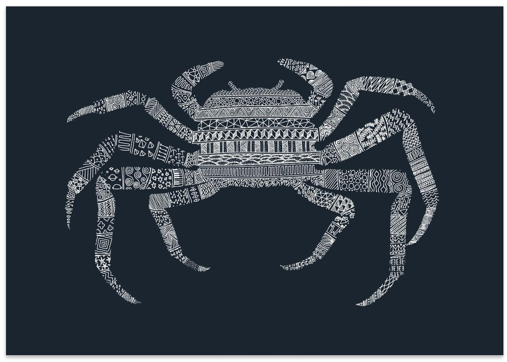 Crab Blue Poster Blue