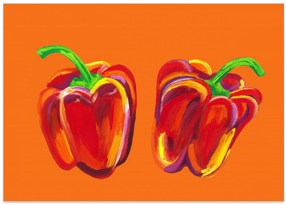 Peppers On Orange