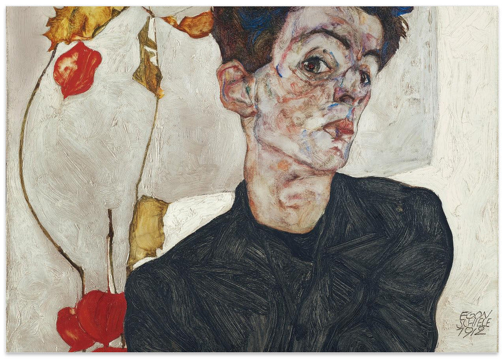 Egon Schiele's Self Portrait With Physalis 1912