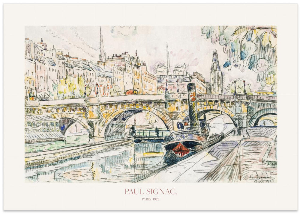 Tugboat At the Pont Neuf, Paris 1923 Poster