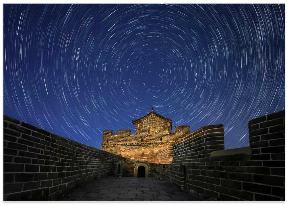 Star trails on the Great Wall