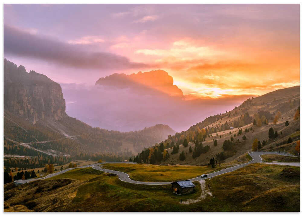 Golden Hour of Passo Gardena