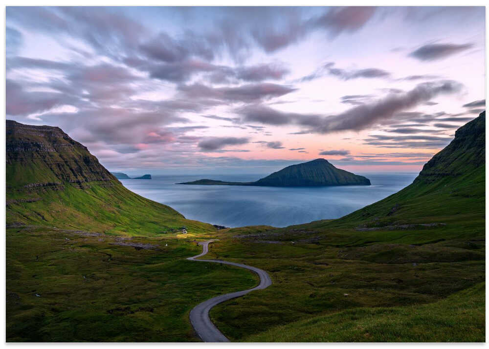 Sundown Light of Faroe Islands