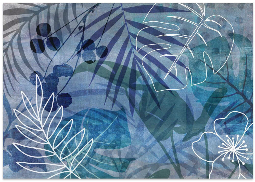 Abstract Botanical Blue