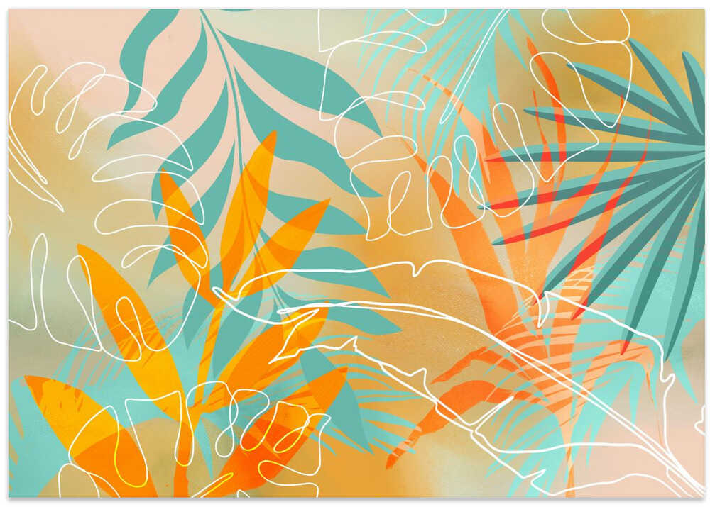 Tropical Summer Orange Turquoise