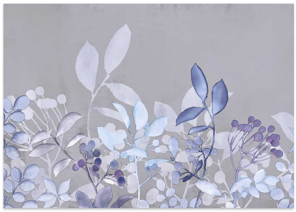 Watercolor Pastel Garden Blue