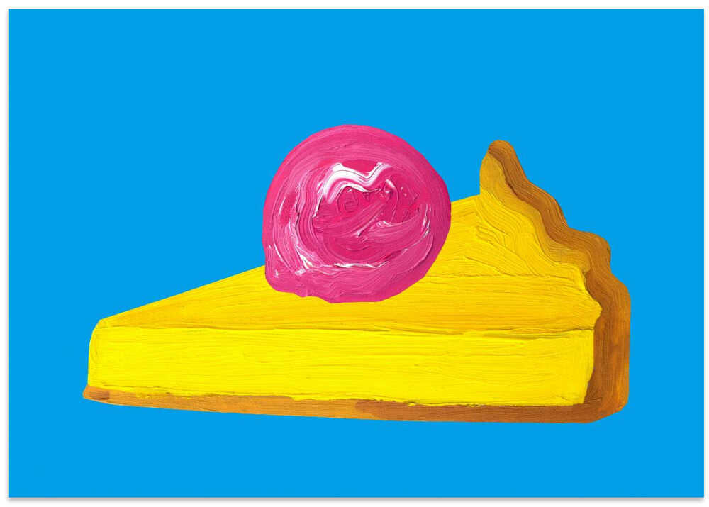 Lemon Tart With Raspberry Ice Cream