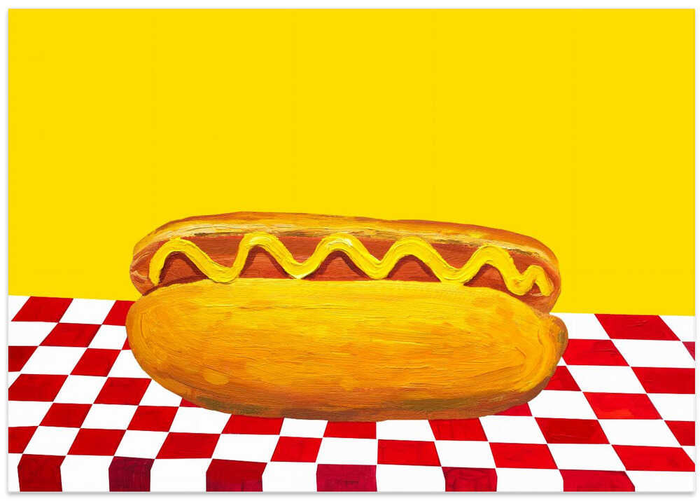 Hot Dog With Mustard Red Check Yellow