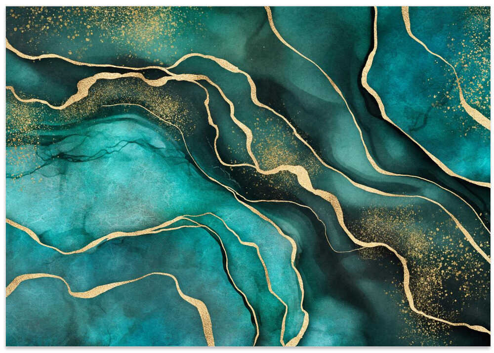 Teal Gold Marble Chic