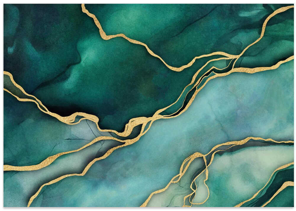Teal Gold Marble Luxury