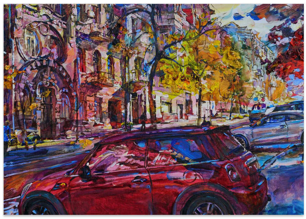 Landscape with Mini Cooper