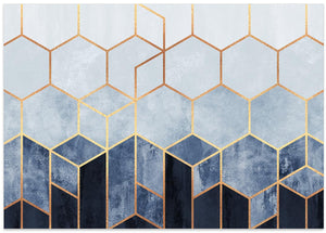 Art Prints of Soft Blue Hexagons