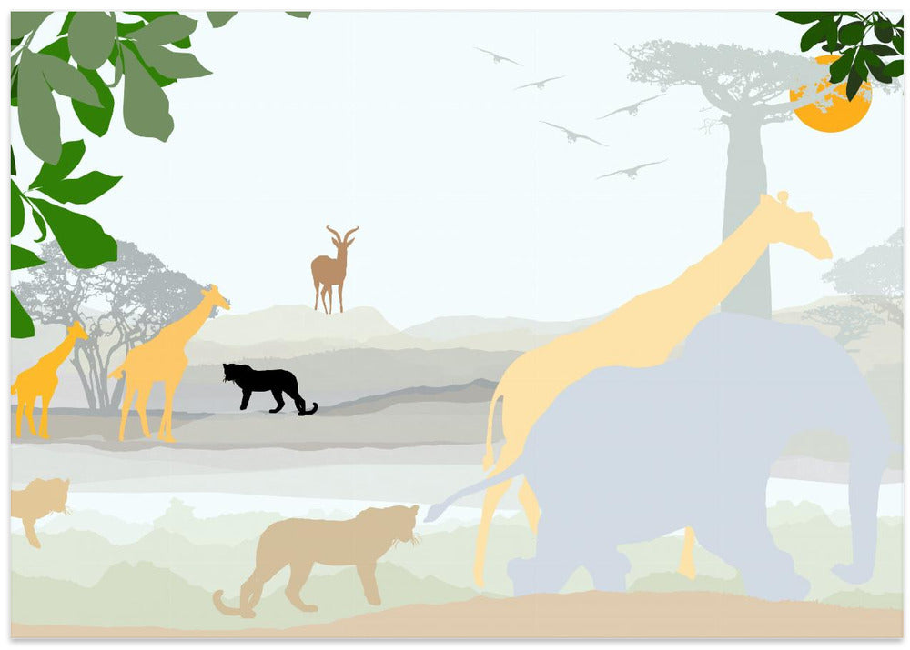 Kids On Safari Mural