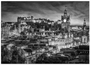 Art Prints of Evening impression from Edinburgh - Monochrome