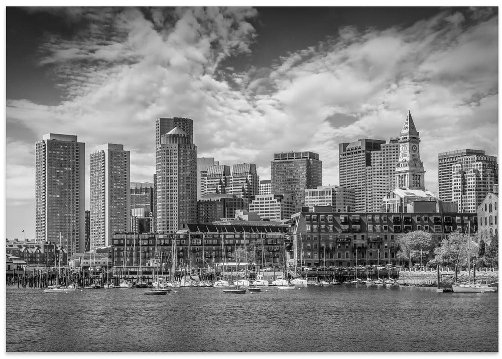BOSTON Skyline North End & Financial District - Monochrome
