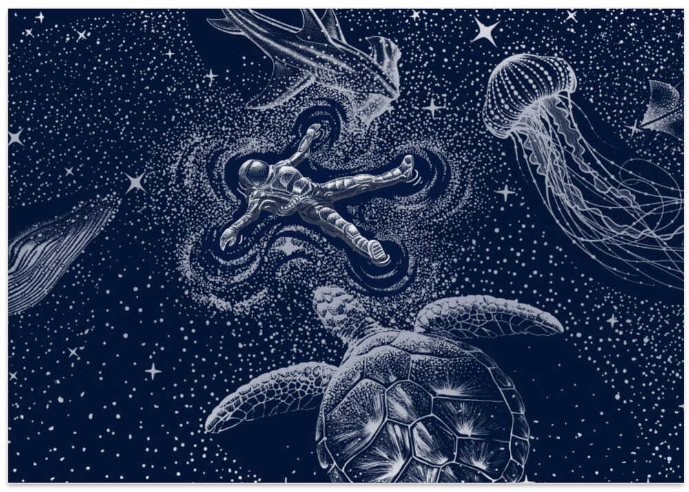 Cosmic Ocean With Astronaut