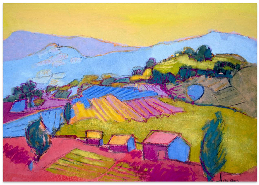 Pastel Hillside View