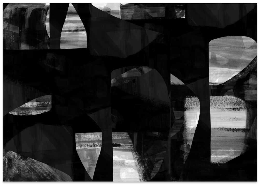 Abstract Black Night Shapes 1