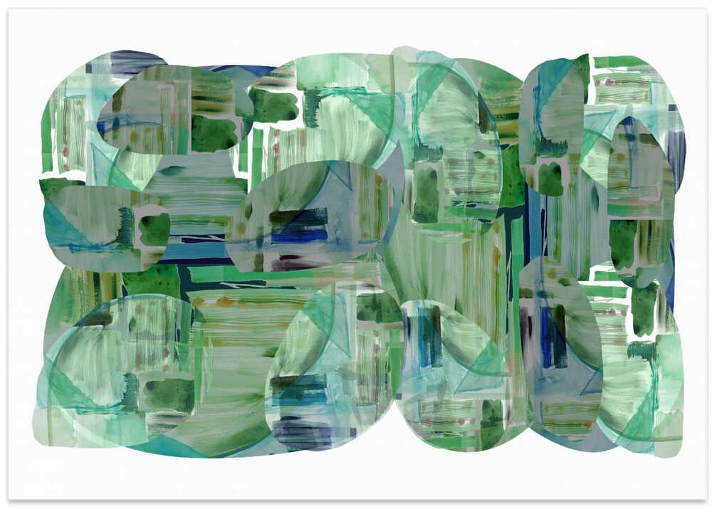 Green Cluster of Abstract Shapes 1