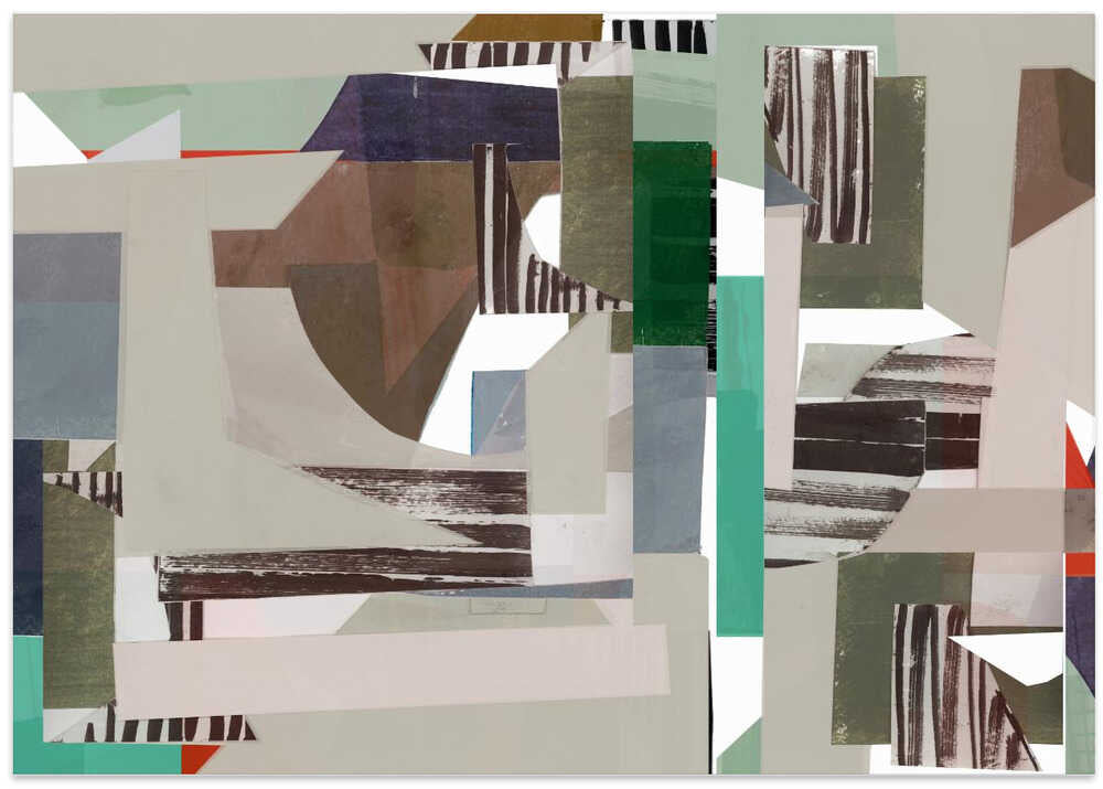 Mint and Blue Hues Abstract Hardedge 4