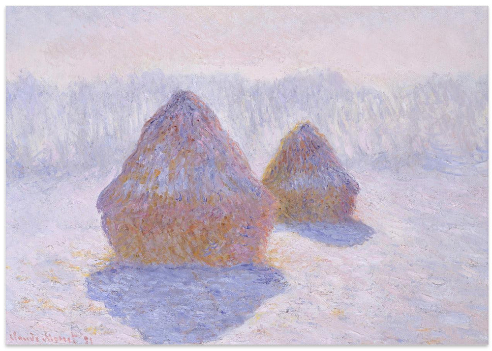 Haystacks (effect of Snow and Sun) (1891) By Claude Monet
