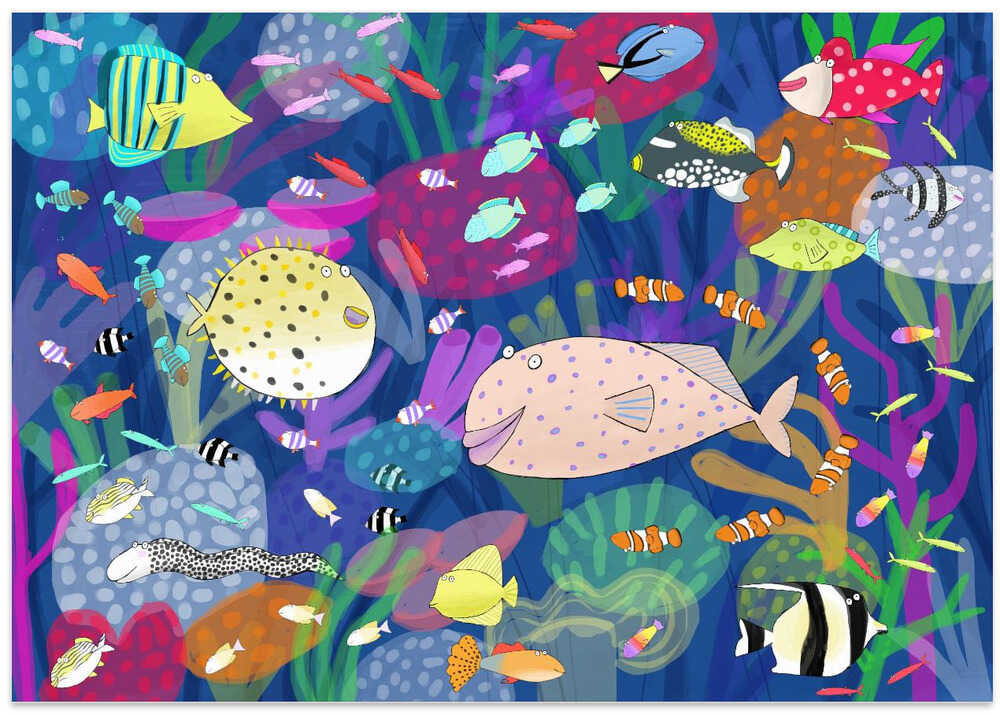 Colorful Tropical Fish Illustration by Artist Carla Daly