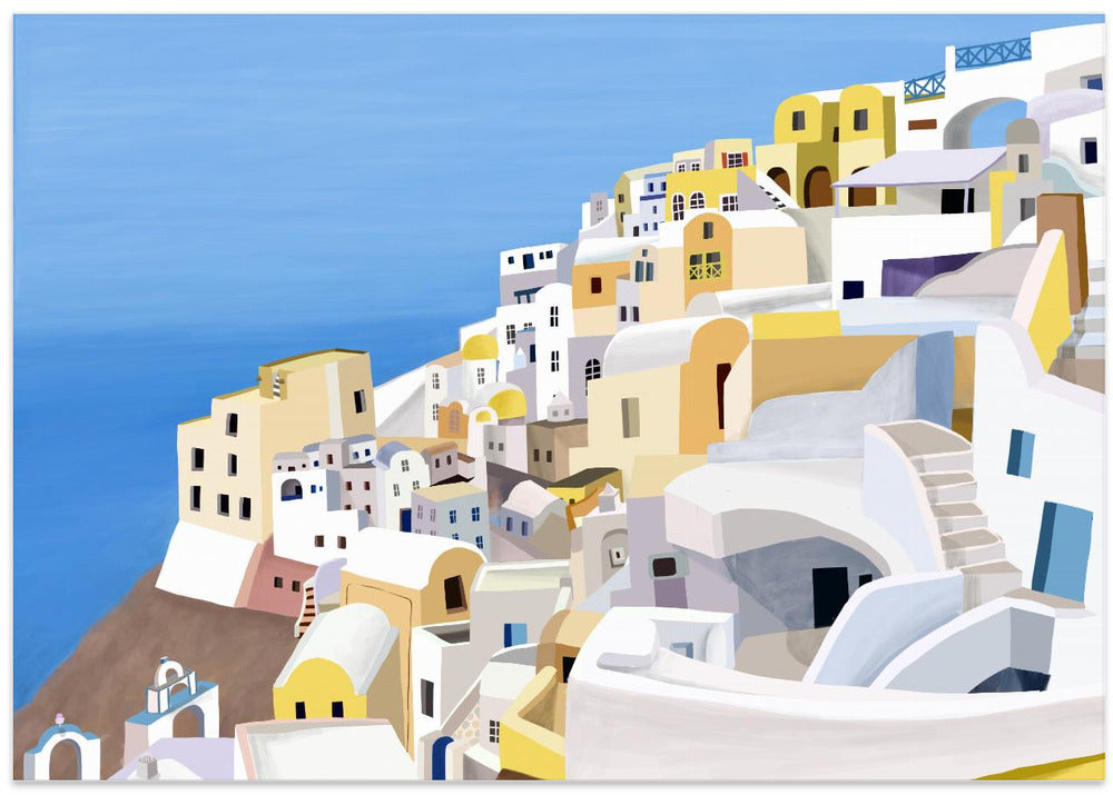 Santorini, Greece Cliff View by Artist Carla Daly