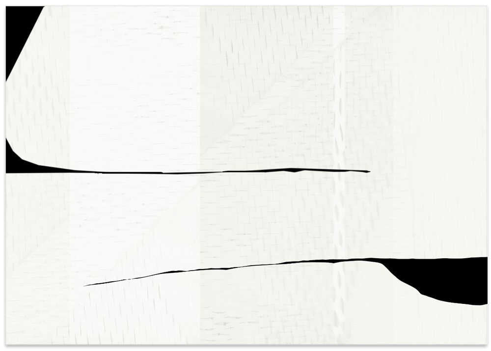 Black Stroke and White Woven Art 3