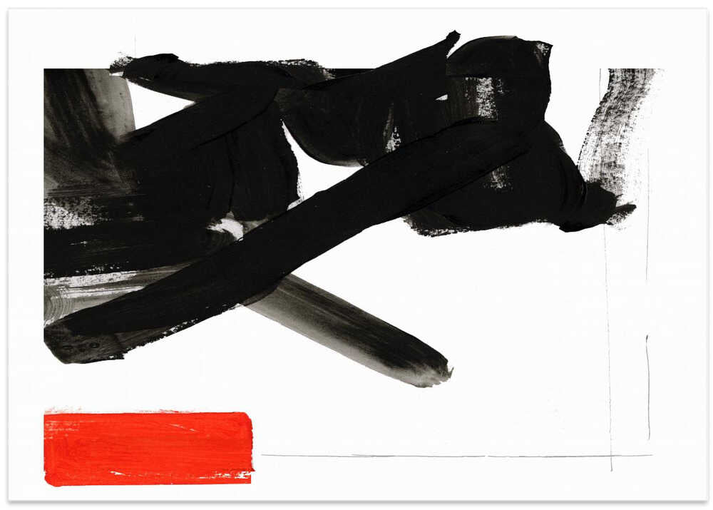 Zen Brushwork With Red Block 1