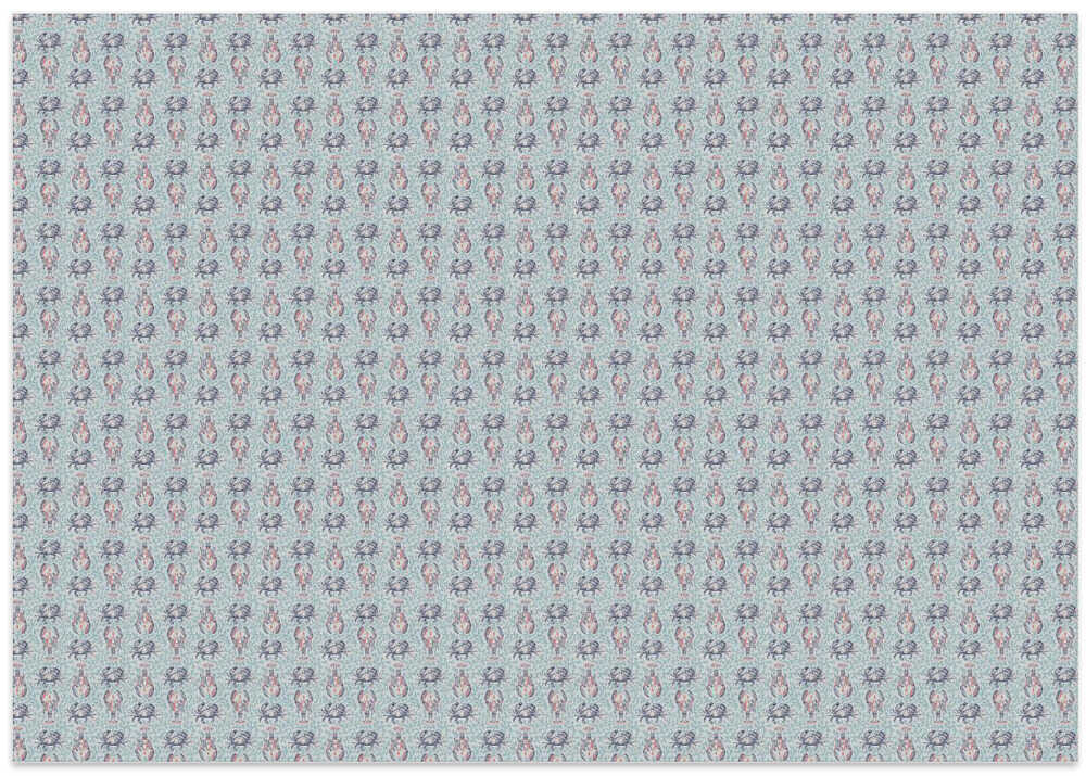 Lobster and crab coastal nostalgia mint pattern