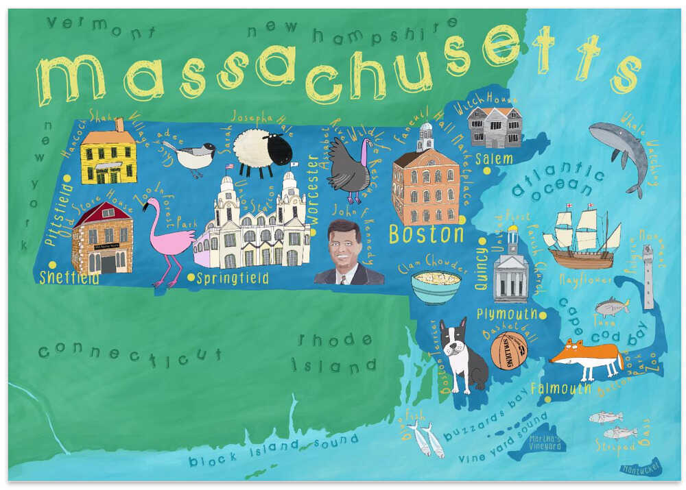 Massachusetts, USA Map