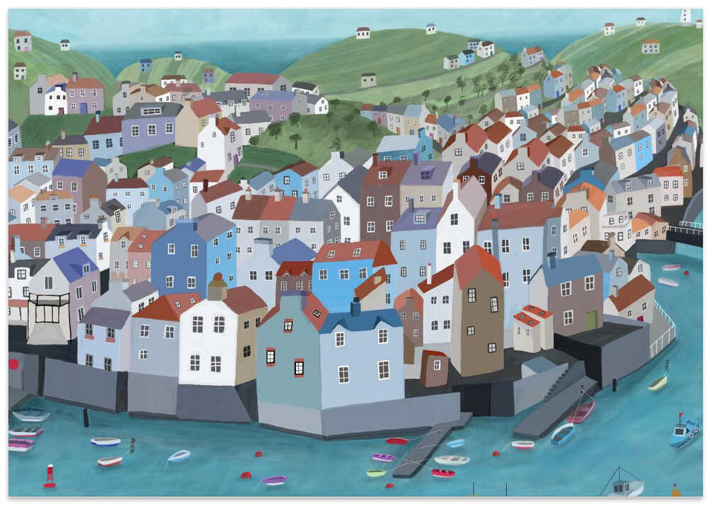 Staithes, Coastal Town, United Kingdom by Artist Carla Daly