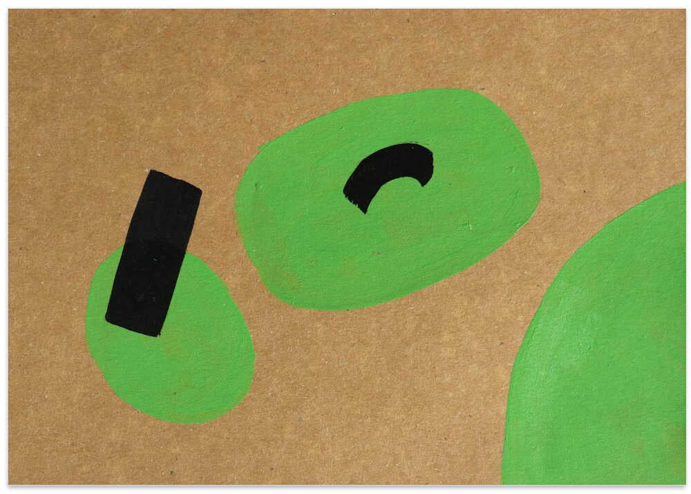 Green on Kraft Canvas