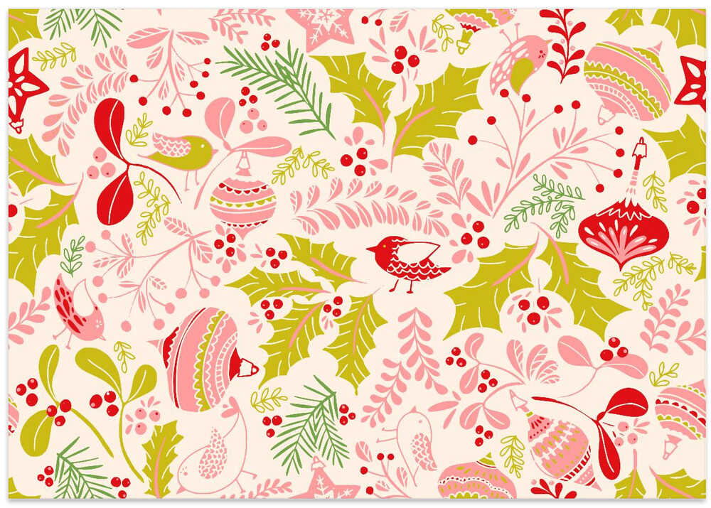 Wonderful ditsy holiday joy pink pattern