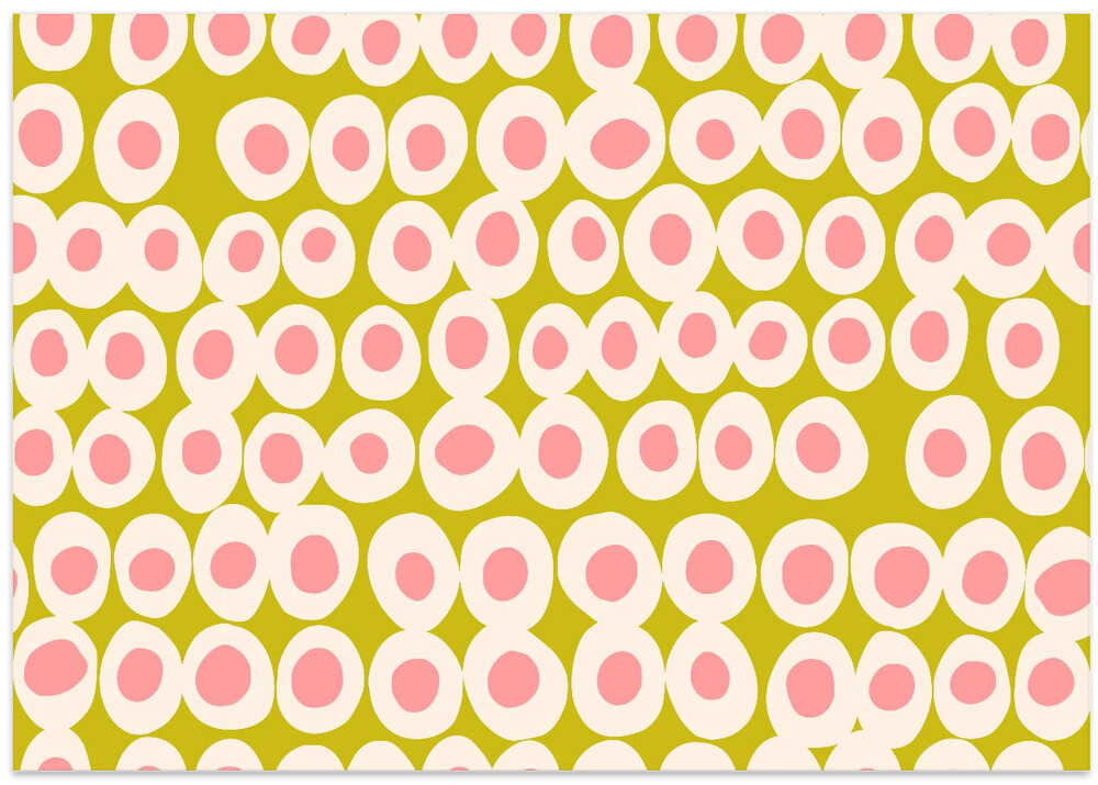 Wonderful bold dots pink and olive pattern