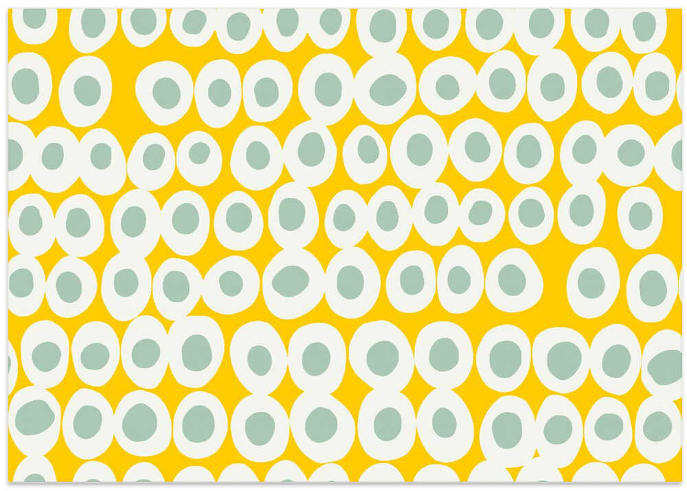 Wonderful bold dots yellow and mint pattern