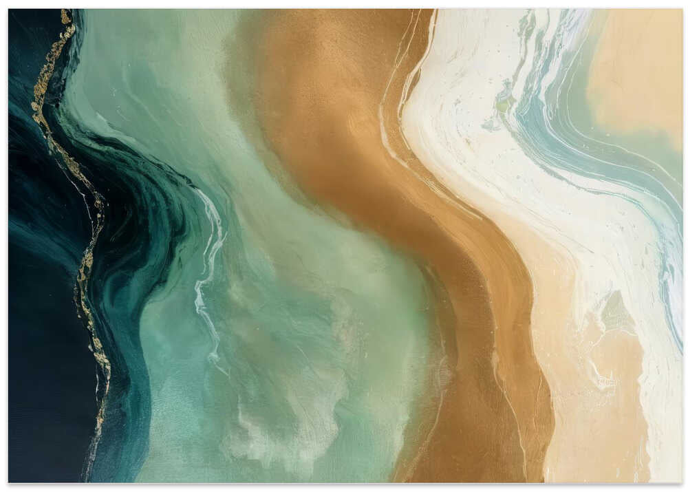 Organic Swirls In Shades Of Teal