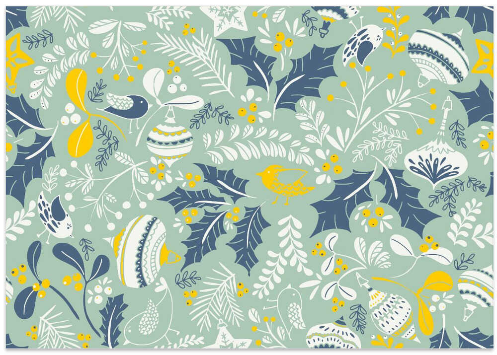 Wonderful ditsy holiday joy mint pattern