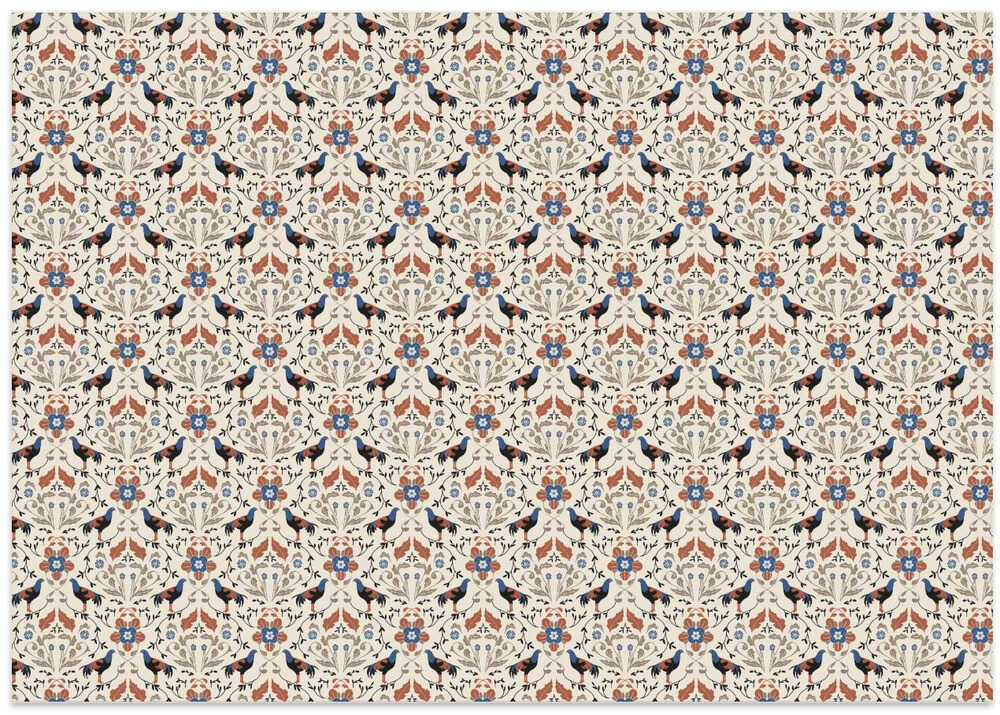 Roosters Beige Pattern