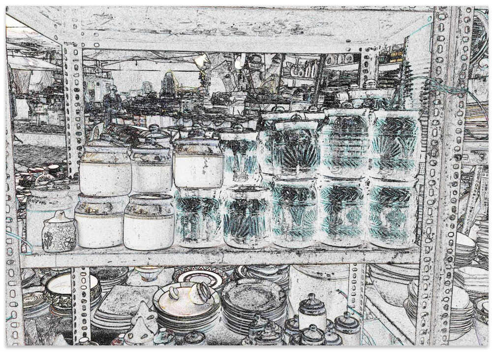 Vintage Market Shelf