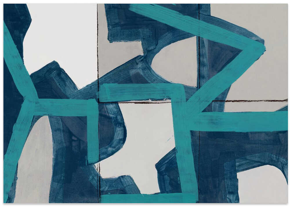 Metric Blue Abstract Art Print