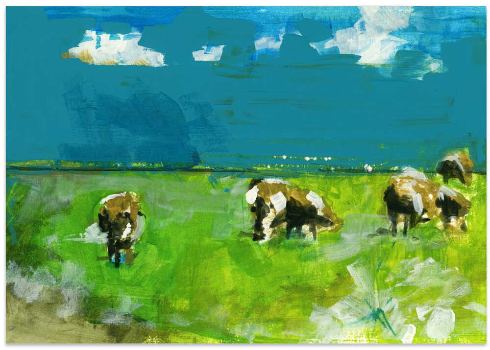 Cows In Landscape Print No 2