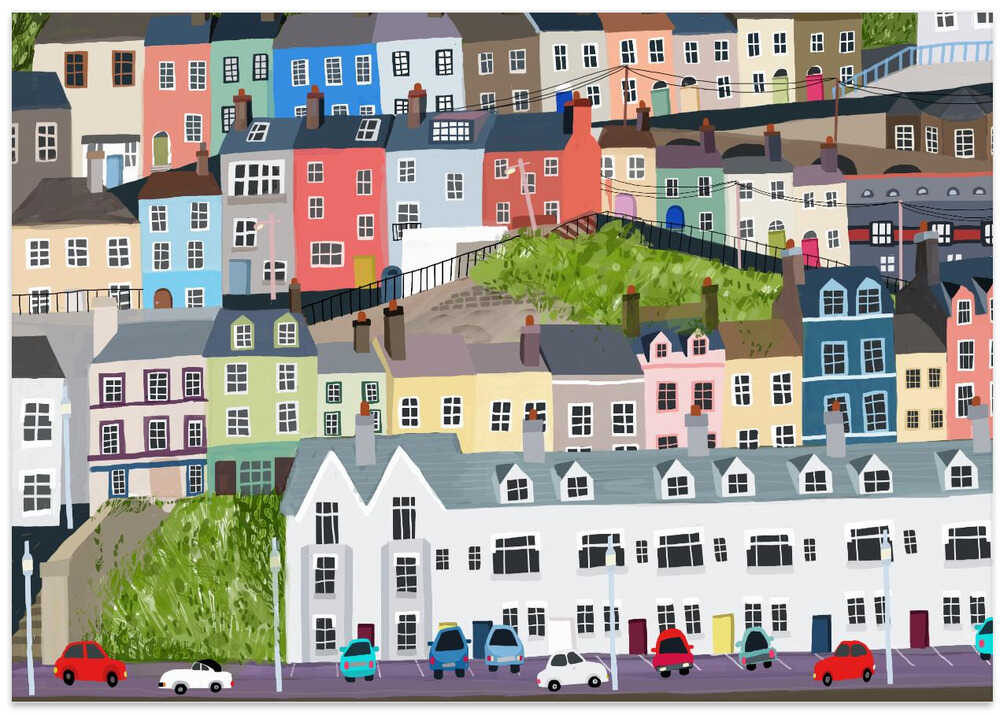 Beautiful Irish Town With colorful Houses