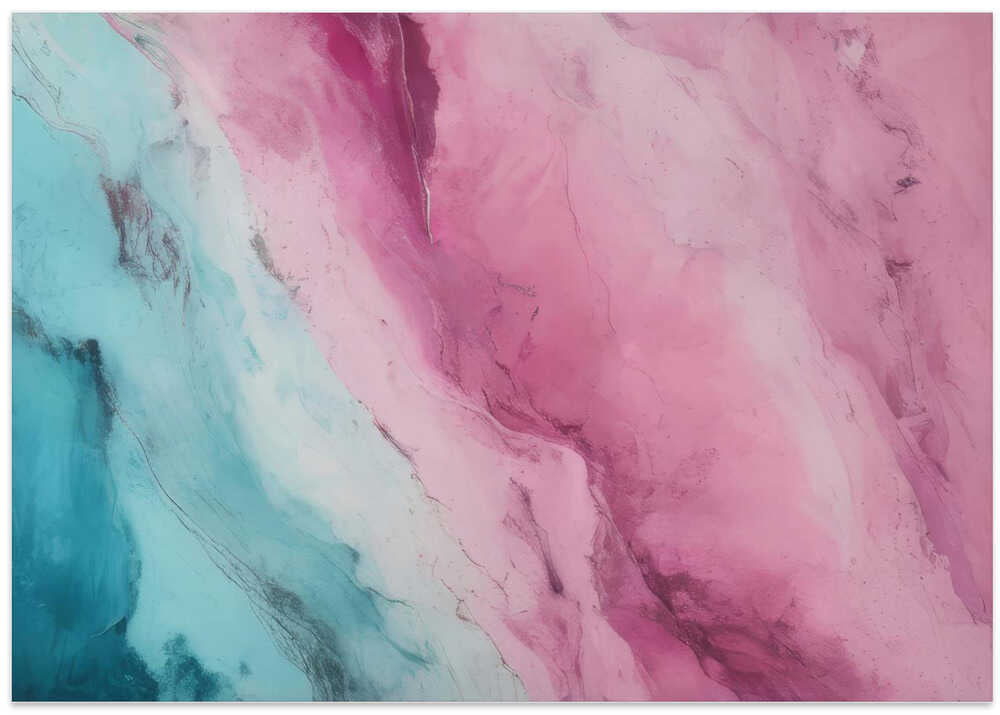 Harmonious Blend Of Pink And Teal Marbled Effect
